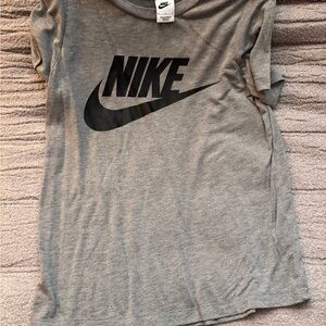 Nike Heather Gray Tee with Black Swoosh